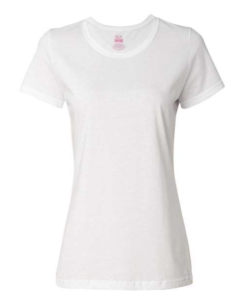 Fruit Of The Loom L3930R HD Cotton Women&#39;s Short Sleeve T-Shirt - White - HIT a Double