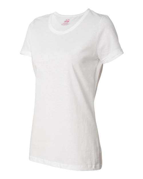 Fruit Of The Loom L3930R HD Cotton Women&#39;s Short Sleeve T-Shirt - White - HIT a Double