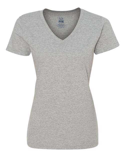 Fruit Of The Loom L39VR HD Cotton Women&#39;s V-Neck T-Shirt - Athletic Heather - HIT a Double