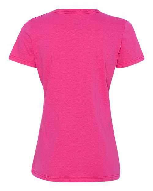 Fruit Of The Loom L39VR HD Cotton Women&#39;s V-Neck T-Shirt - Cyber Pink - HIT a Double
