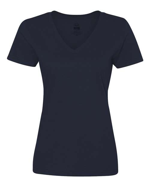 Fruit Of The Loom L39VR HD Cotton Women&#39;s V-Neck T-Shirt - J. Navy - HIT a Double