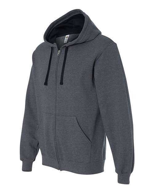 Fruit Of The Loom SF73R Sofspun Hooded Full-Zip Sweatshirt - Charcoal Heather - HIT a Double