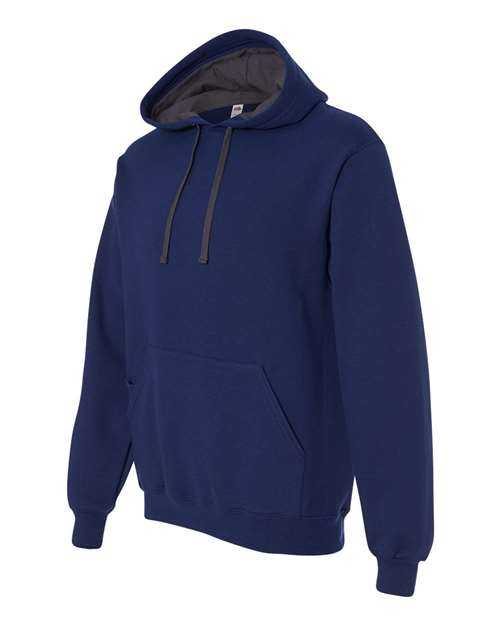 Fruit Of The Loom SF76R Sofspun Hooded Sweatshirt - Admiral Blue - HIT a Double