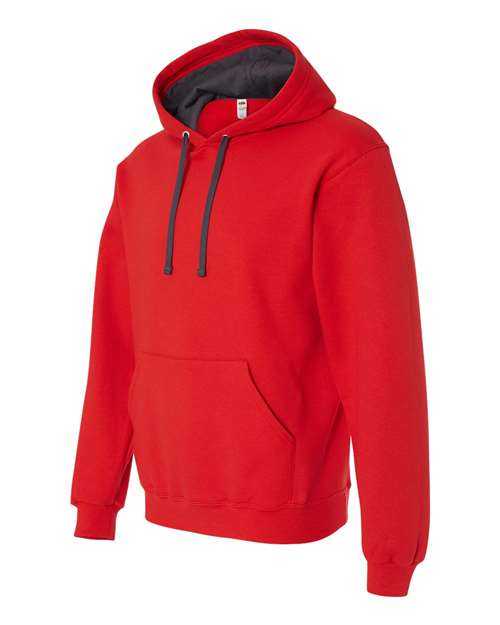 Fruit Of The Loom SF76R Sofspun Hooded Sweatshirt - Fiery Red - HIT a Double