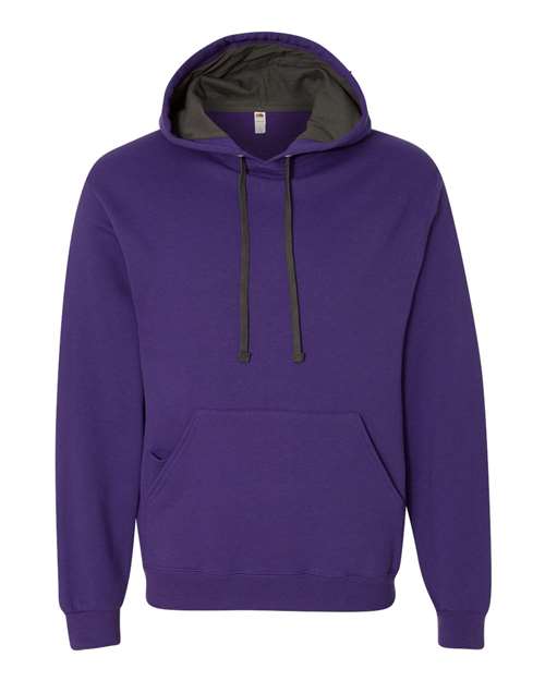Fruit Of The Loom SF76R Sofspun Hooded Sweatshirt - Purple - HIT a Double