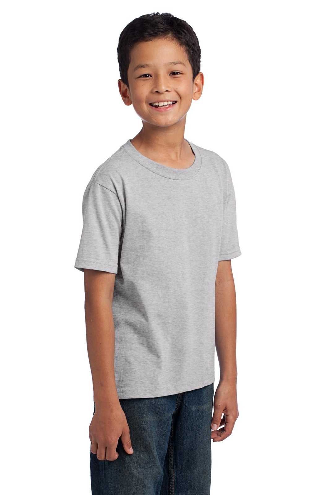 Fruit of the Loom 3930B Youth HD Cotton 100% Cotton T-Shirt - Athletic Heather - HIT a Double