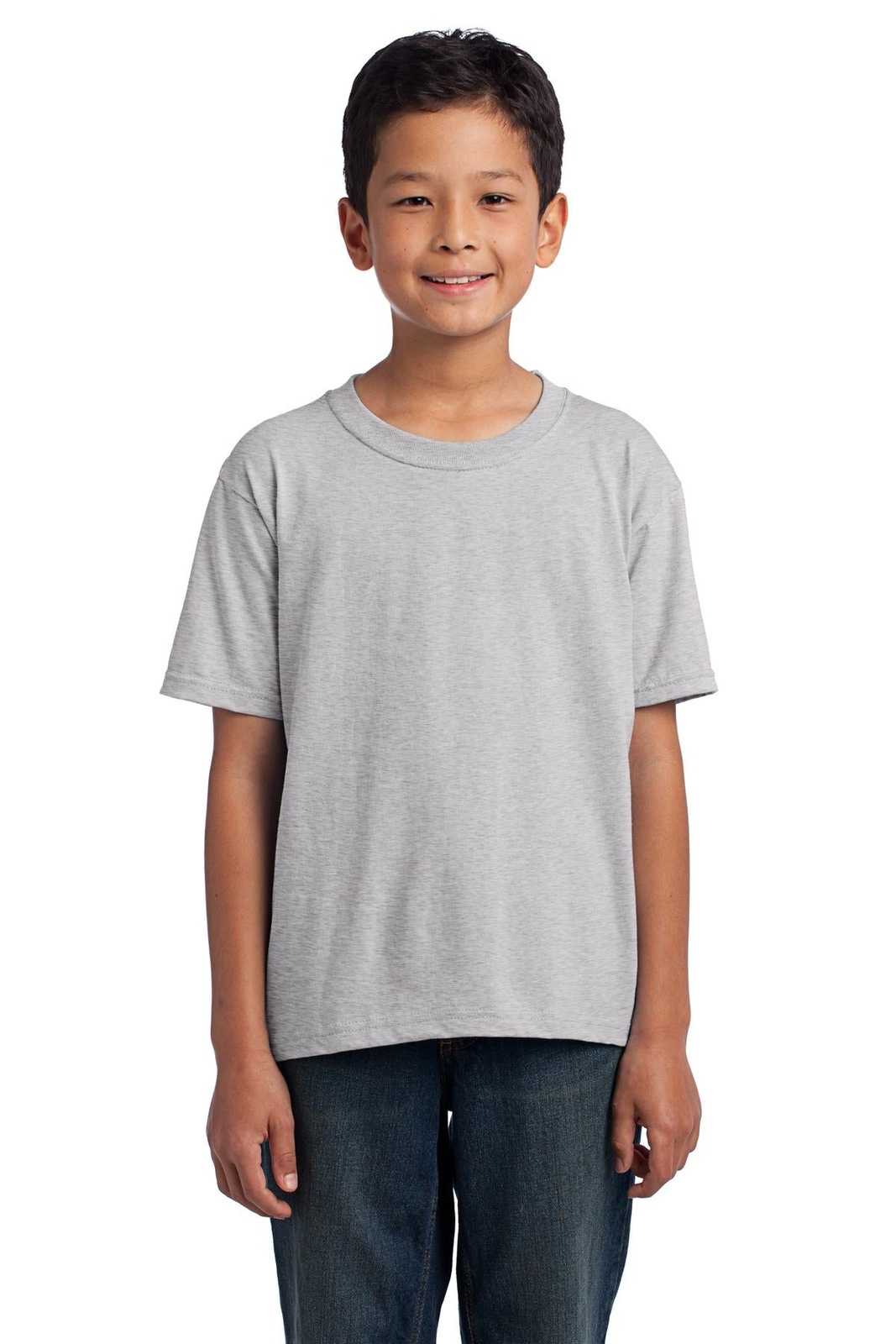 Fruit of the Loom 3930B Youth HD Cotton 100% Cotton T-Shirt - Athletic Heather - HIT a Double