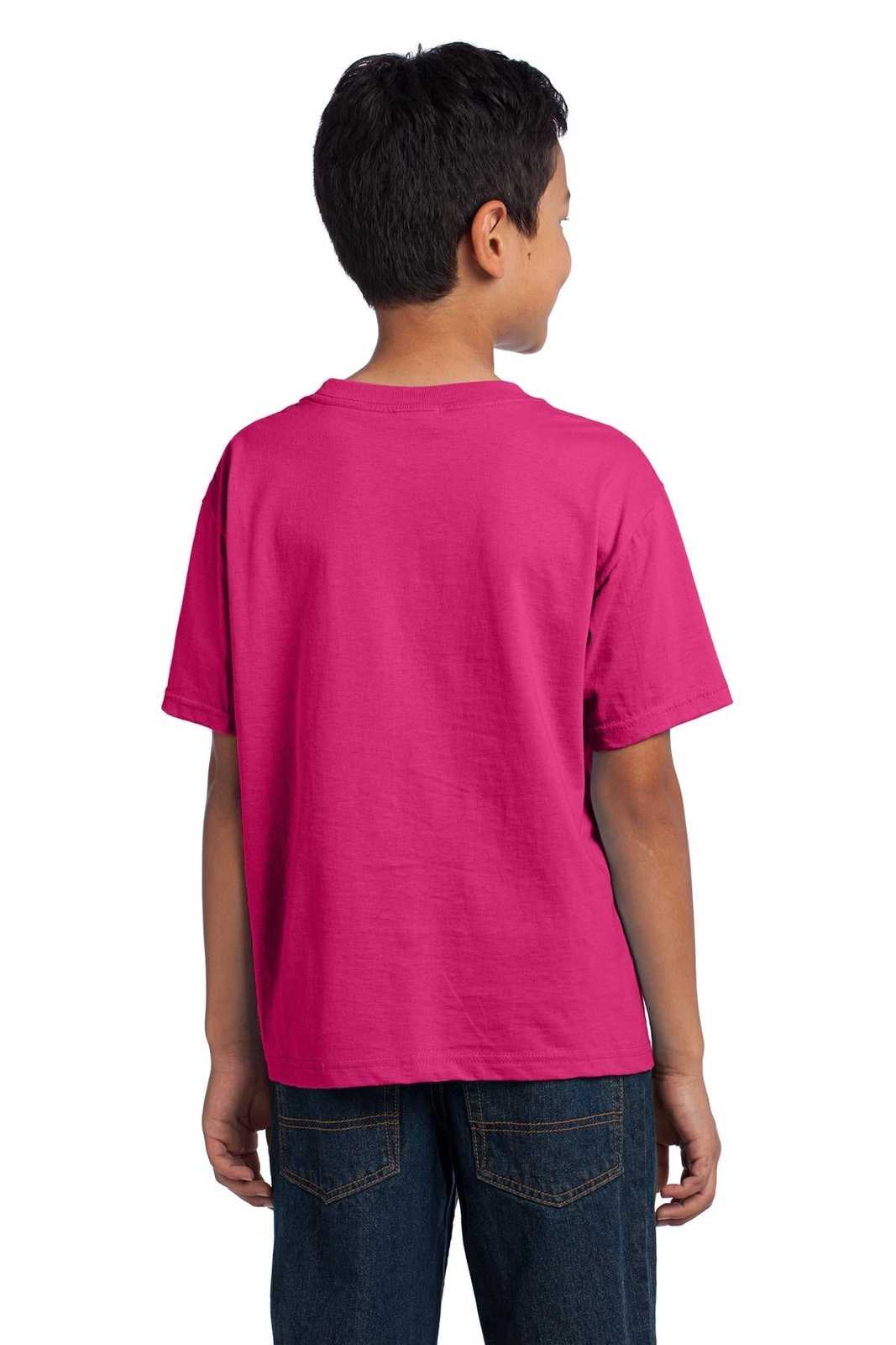 Fruit of the Loom 3930B Youth HD Cotton 100% Cotton T-Shirt - Cyber Pink - HIT a Double