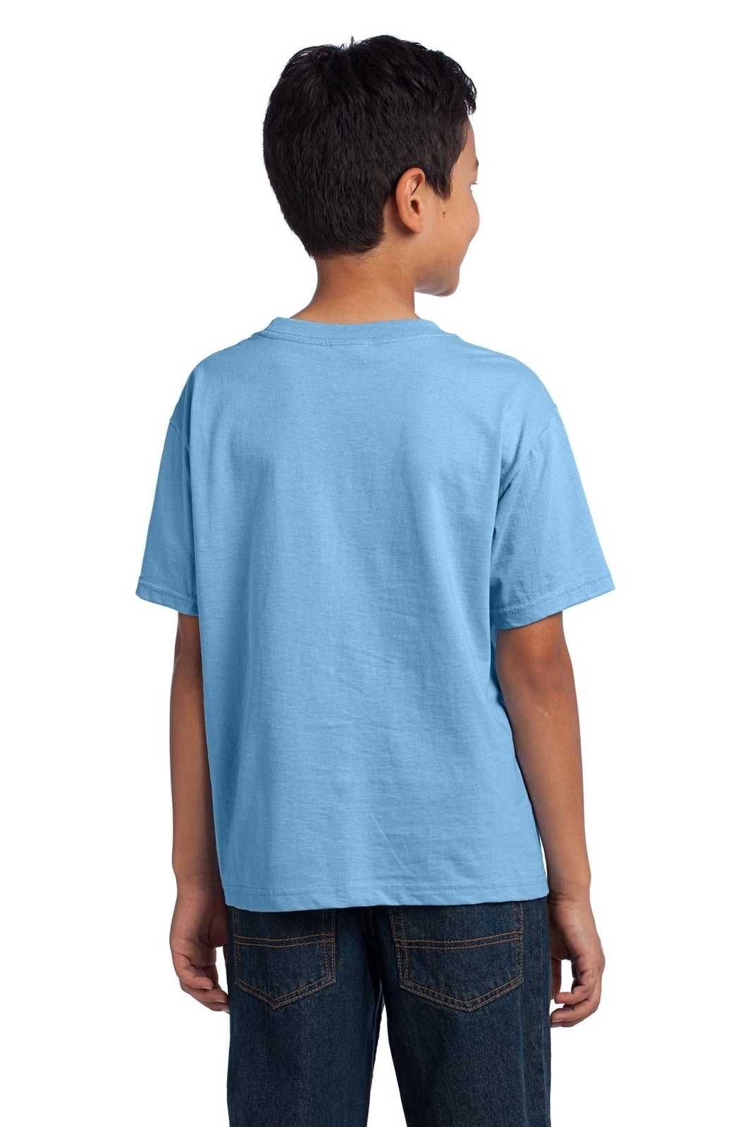 Fruit of the Loom 3930B Youth HD Cotton 100% Cotton T-Shirt - Light Blue - HIT a Double
