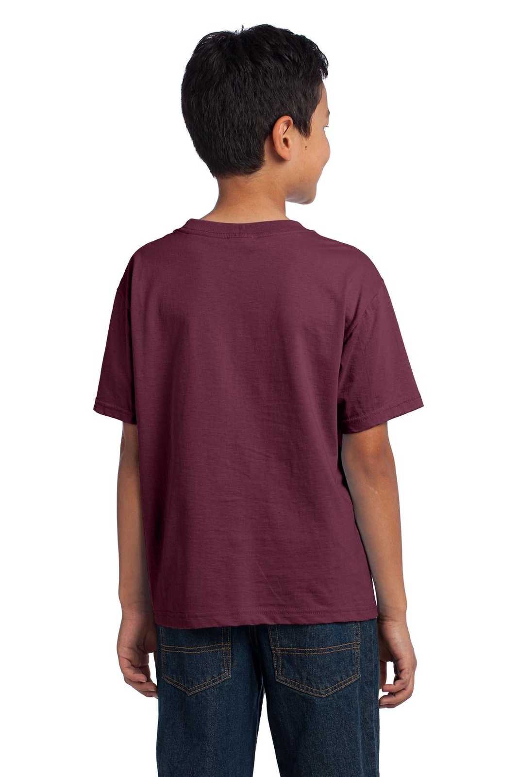 Fruit of the Loom 3930B Youth HD Cotton 100% Cotton T-Shirt - Maroon - HIT a Double