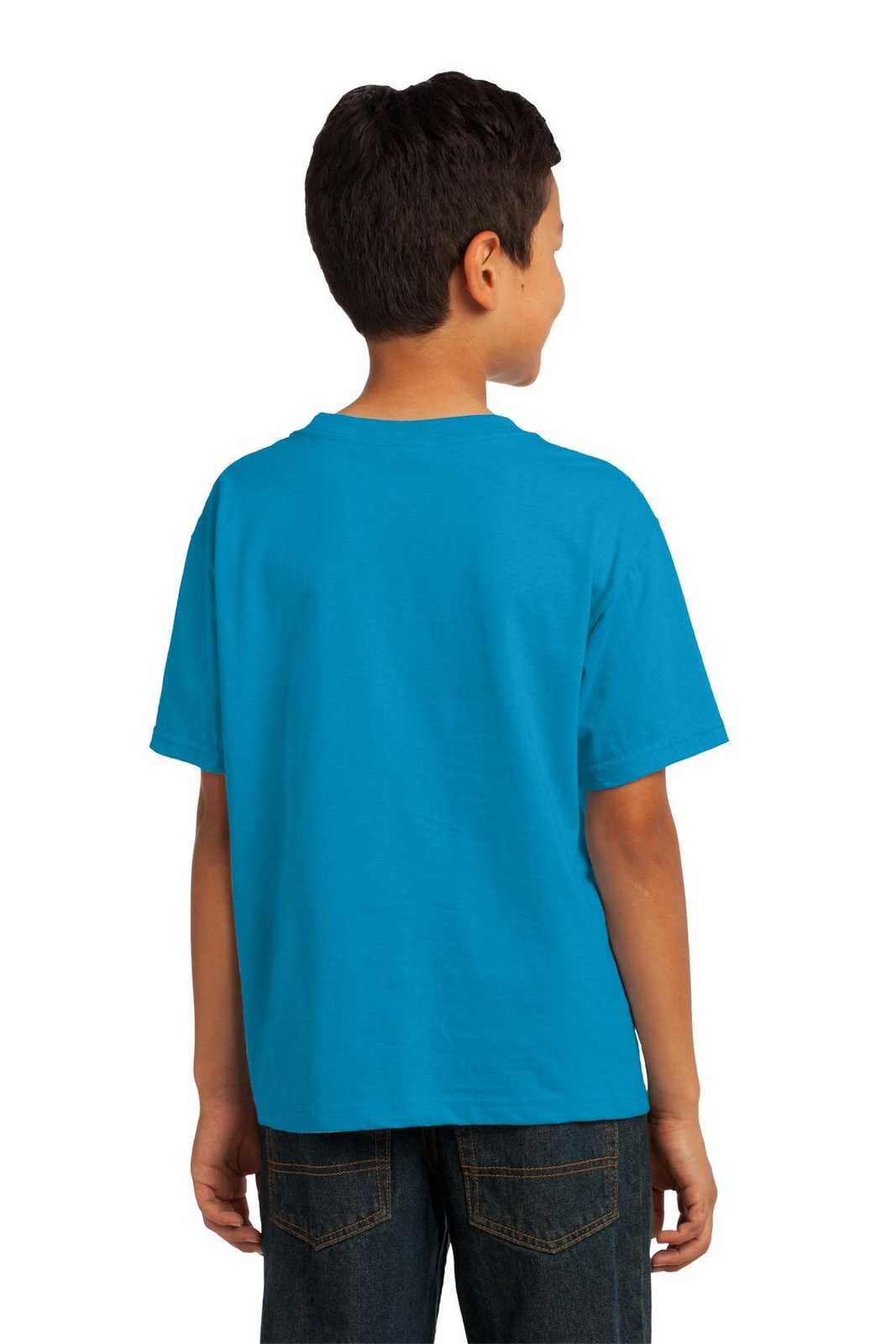 Fruit of the Loom 3930B Youth HD Cotton 100% Cotton T-Shirt - Pacific Blue - HIT a Double