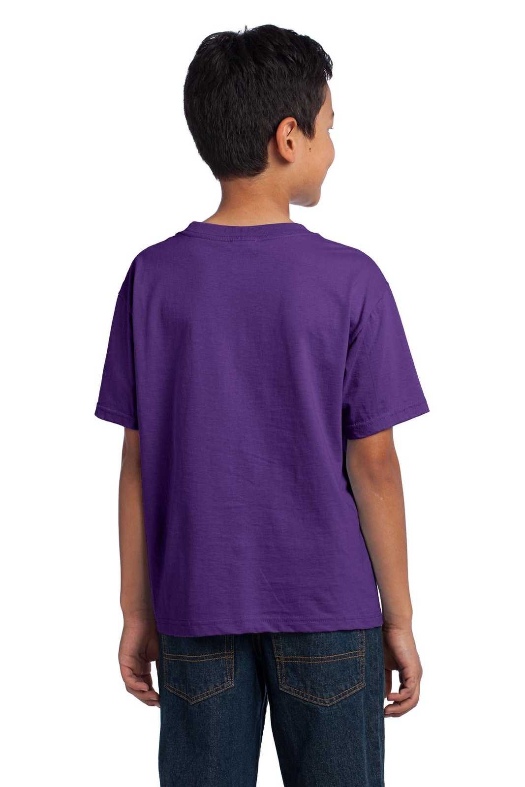Fruit of the Loom 3930B Youth HD Cotton 100% Cotton T-Shirt - Purple - HIT a Double