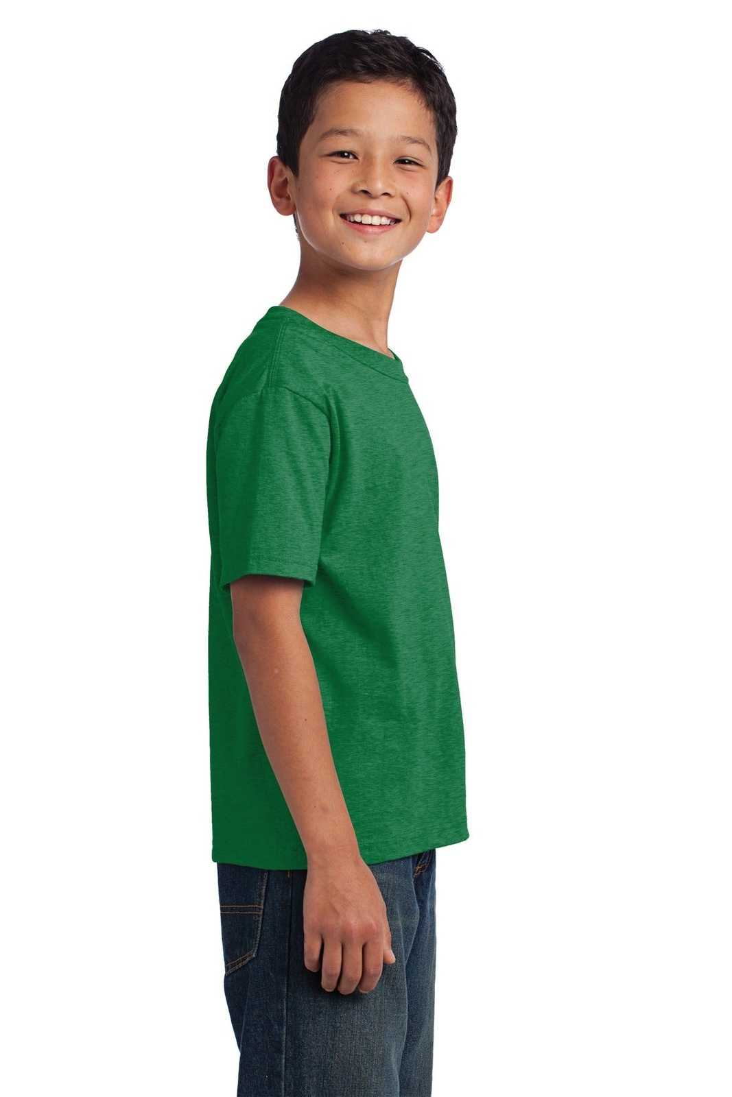 Fruit of the Loom 3930B Youth HD Cotton 100% Cotton T-Shirt - Retro Heather Green - HIT a Double