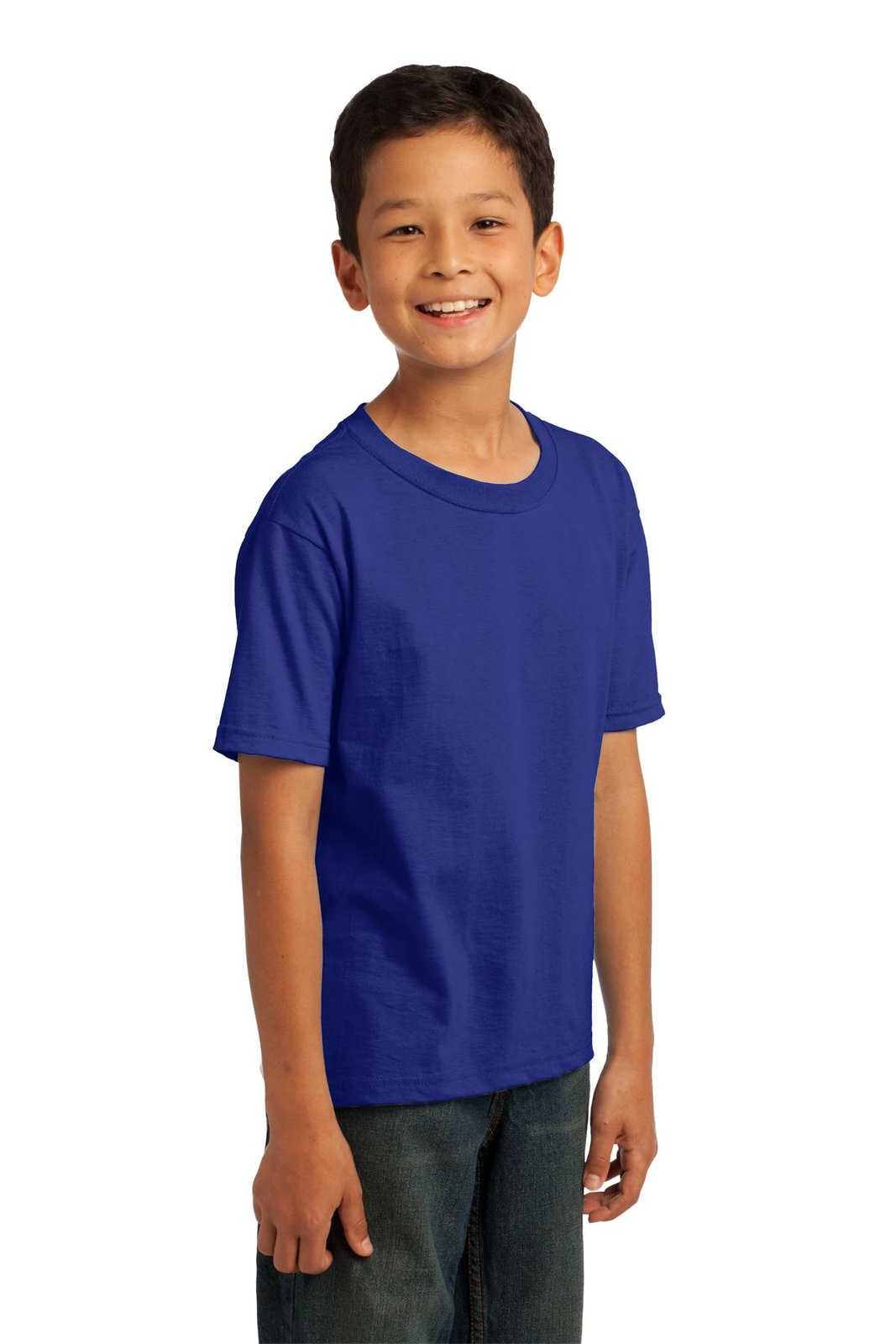 Fruit of the Loom 3930B Youth HD Cotton 100% Cotton T-Shirt - Royal - HIT a Double
