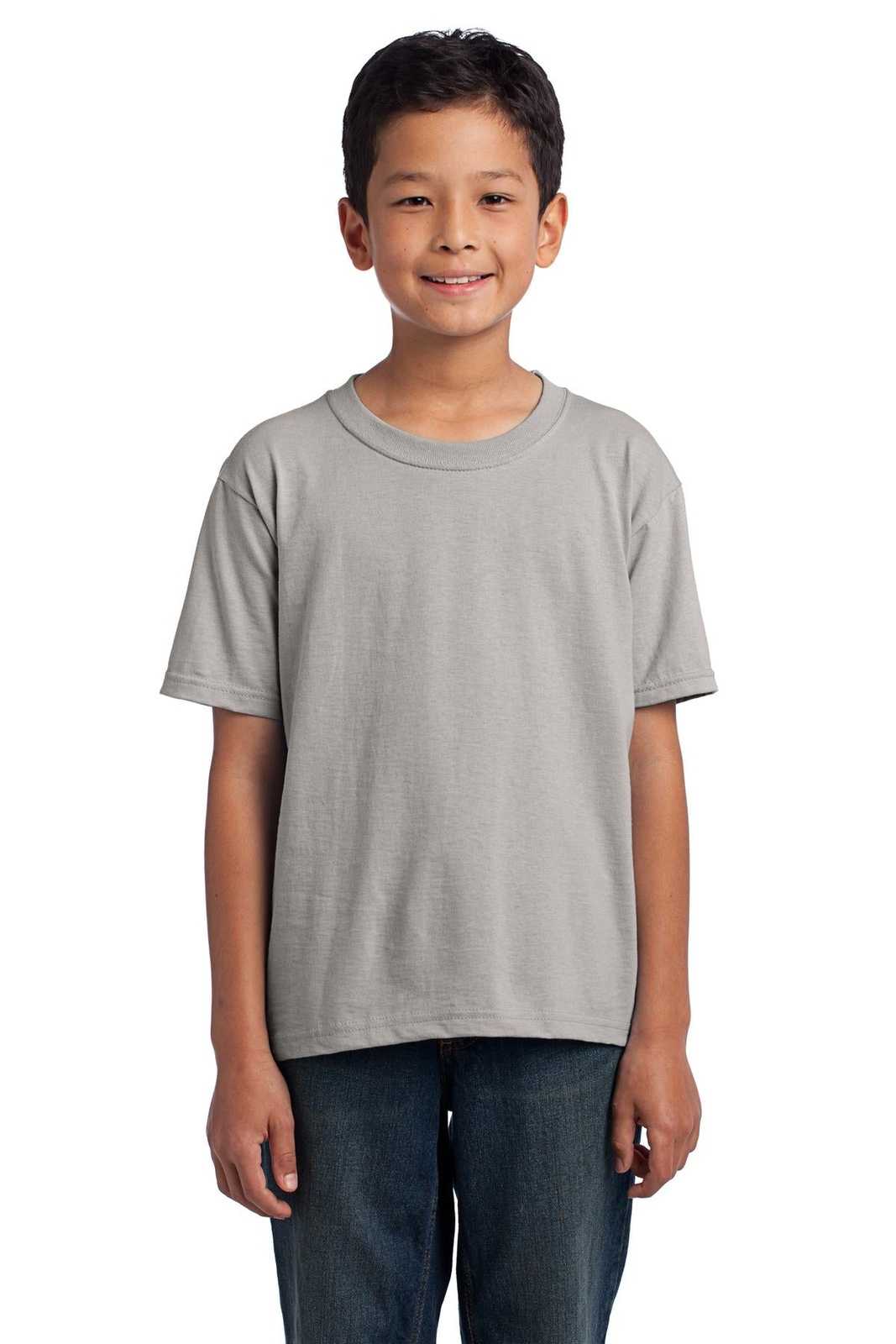 Fruit of the Loom 3930B Youth HD Cotton 100% Cotton T-Shirt - Silver - HIT a Double
