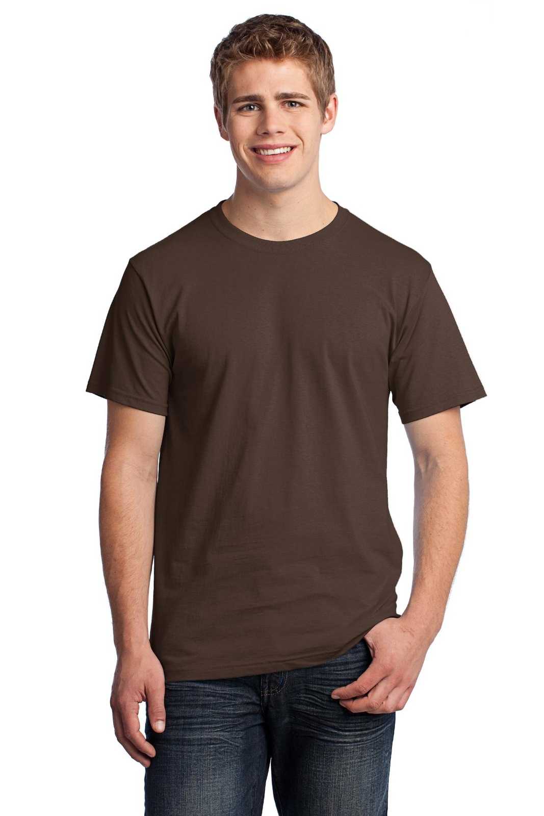 Fruit of the Loom 3930 HD Cotton 100% Cotton T-Shirt - Chocolate - HIT a Double