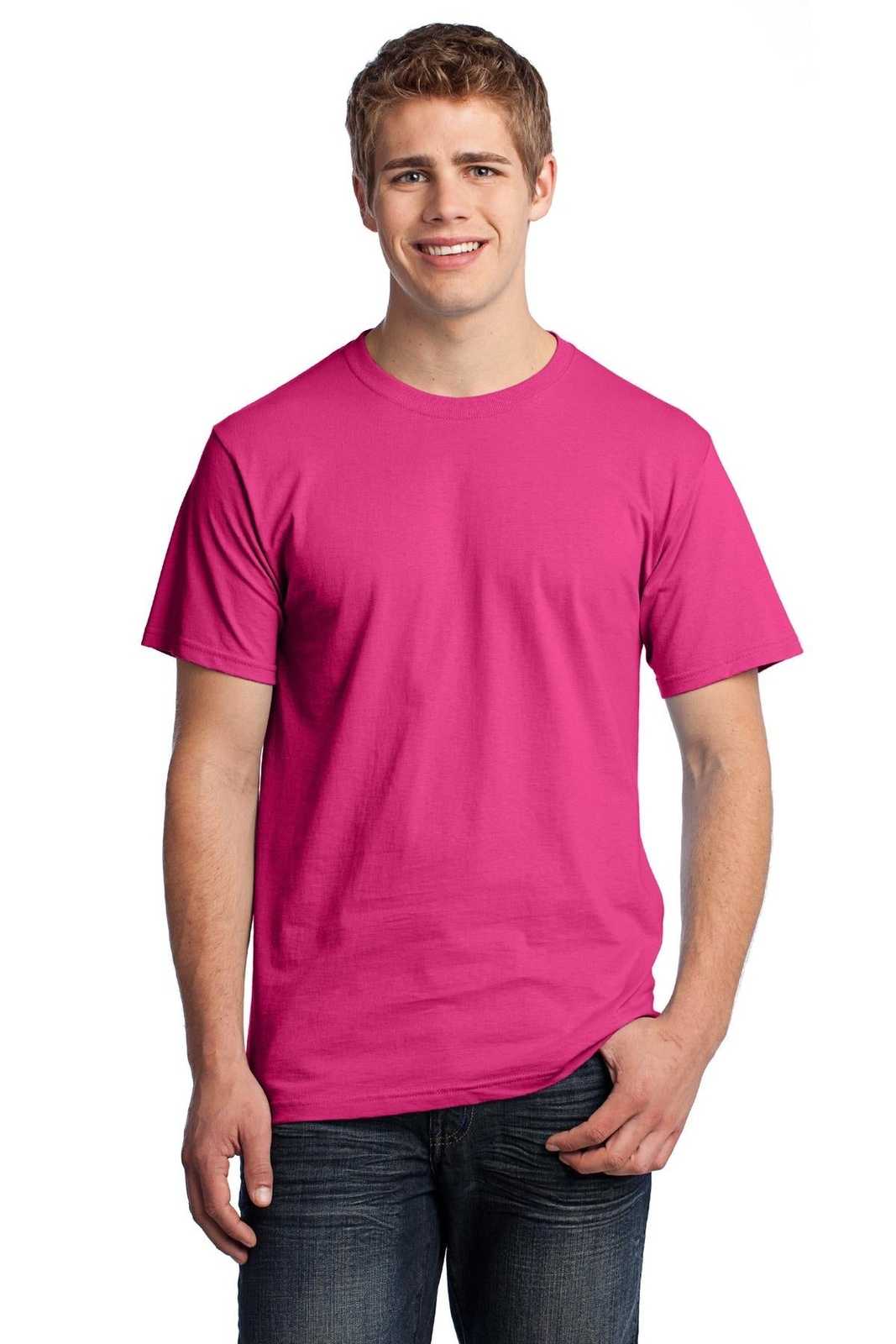 Fruit of the Loom 3930 HD Cotton 100% Cotton T-Shirt - Cyber Pink - HIT a Double
