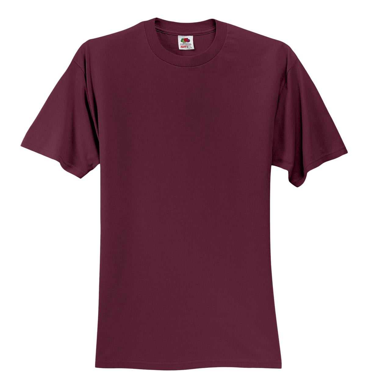 Fruit of the Loom 3930 HD Cotton 100% Cotton T-Shirt - Maroon - HIT a Double