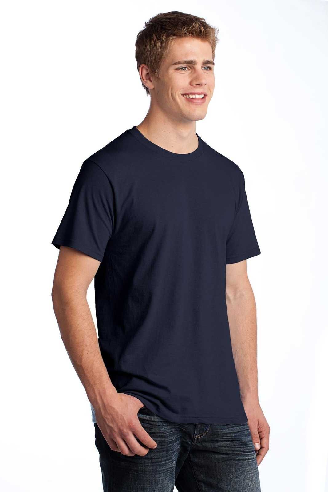 Fruit of the Loom 3930 HD Cotton 100% Cotton T-Shirt - Navy - HIT a Double