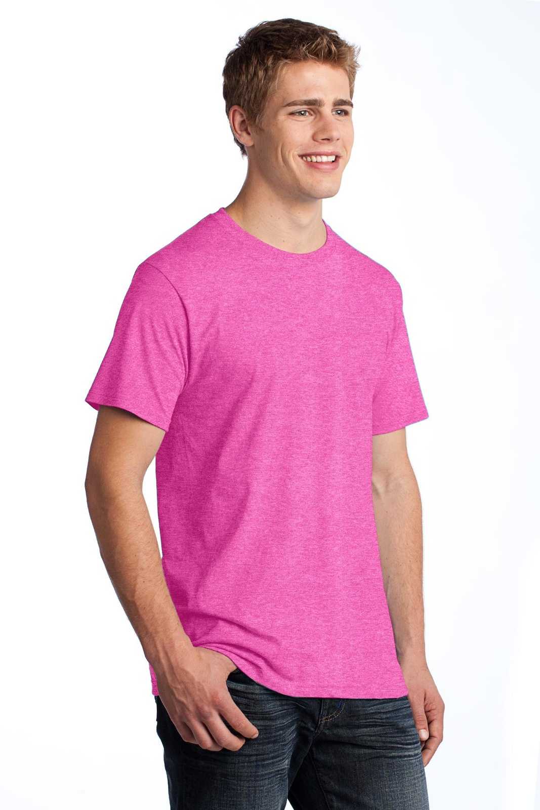 Fruit of the Loom 3930 HD Cotton 100% Cotton T-Shirt - Retro Heather Pink - HIT a Double