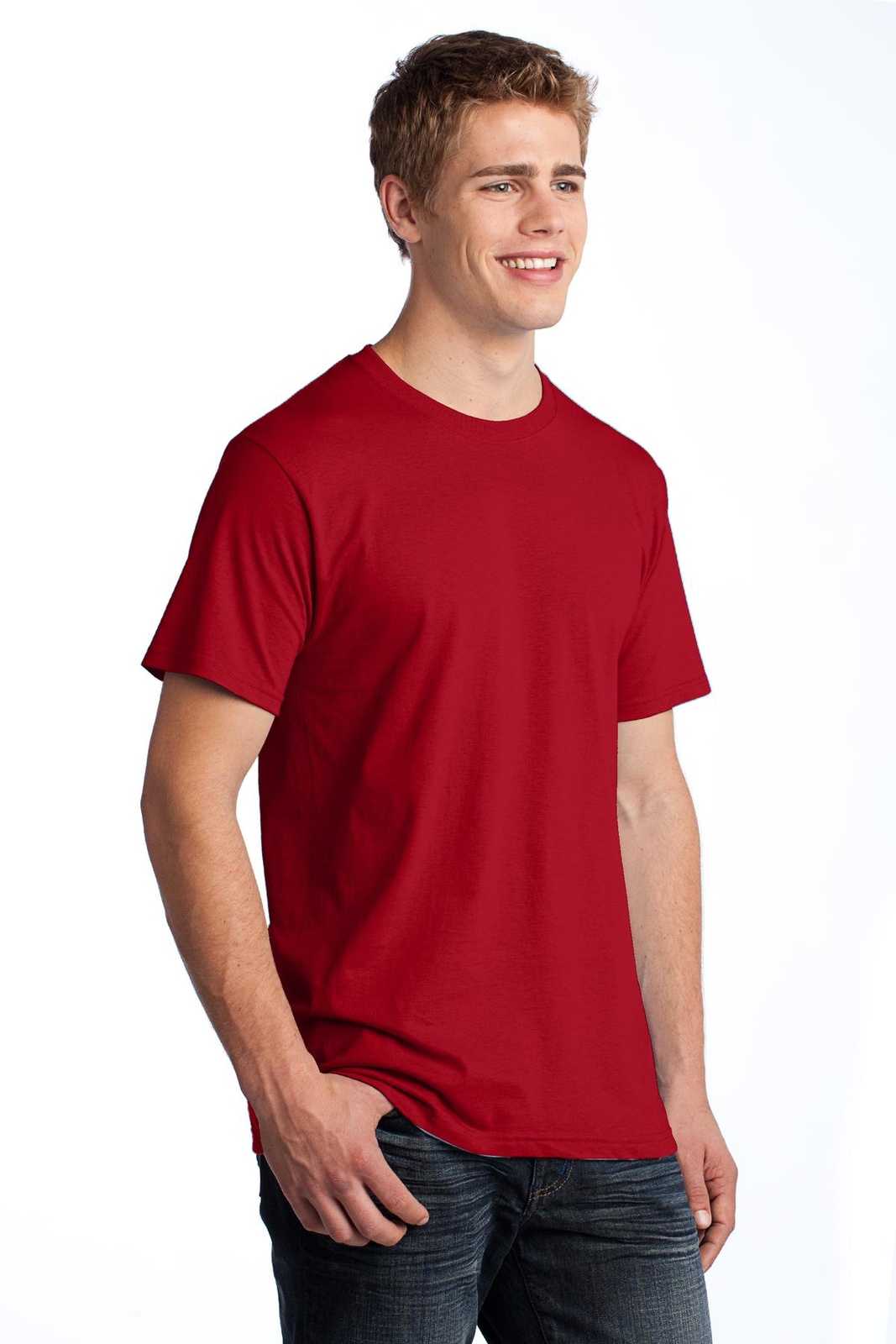 Fruit of the Loom 3930 HD Cotton 100% Cotton T-Shirt - True Red - HIT a Double