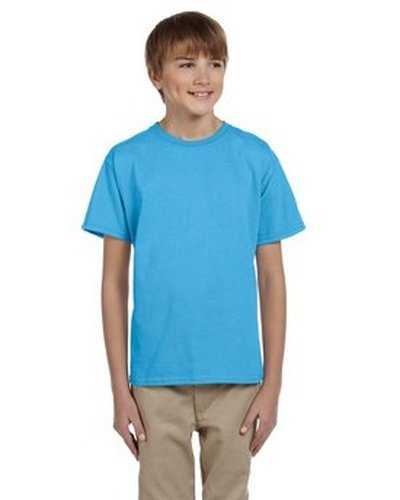 Fruit of the Loom 3931B Youth Hd Cotton T-Shirt - Aquatic Blue - HIT a Double