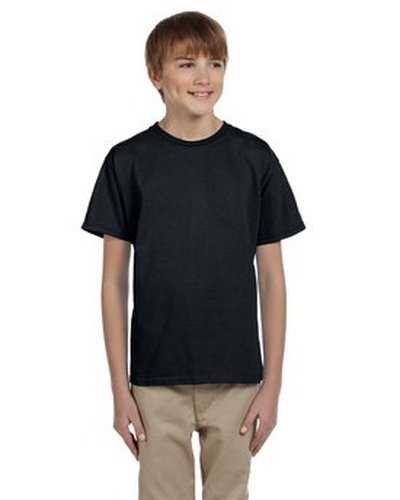 Fruit of the Loom 3931B Youth Hd Cotton T-Shirt - Black - HIT a Double