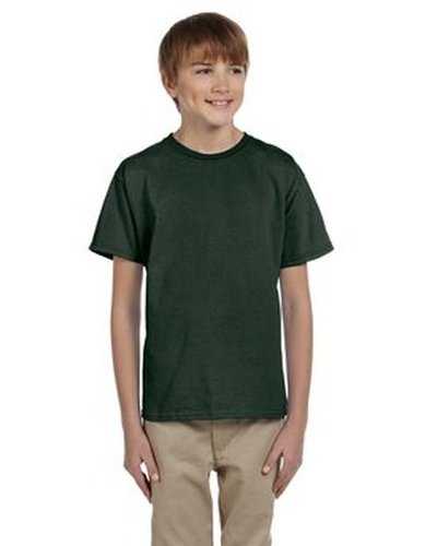 Fruit of the Loom 3931B Youth Hd Cotton T-Shirt - Forest Green - HIT a Double