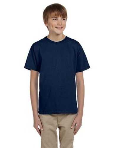 Fruit of the Loom 3931B Youth Hd Cotton T-Shirt - J Navy - HIT a Double