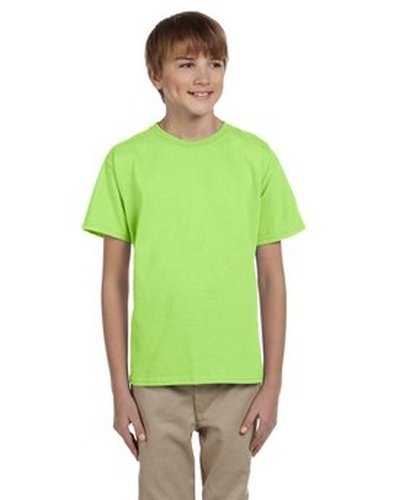 Fruit of the Loom 3931B Youth Hd Cotton T-Shirt - Neon Green - HIT a Double
