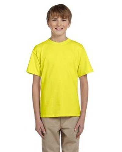Fruit of the Loom 3931B Youth Hd Cotton T-Shirt - Neon Yellow - HIT a Double