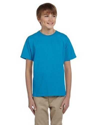 Fruit of the Loom 3931B Youth Hd Cotton T-Shirt - Pacific Blue - HIT a Double