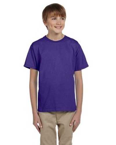 Fruit of the Loom 3931B Youth Hd Cotton T-Shirt - Purple - HIT a Double