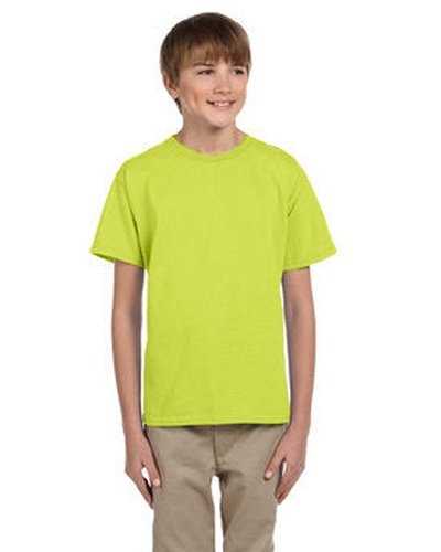 Fruit of the Loom 3931B Youth Hd Cotton T-Shirt - Safety Green - HIT a Double