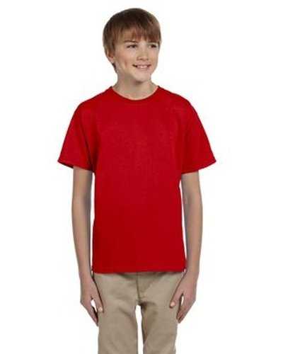 Fruit of the Loom 3931B Youth Hd Cotton T-Shirt - True Red - HIT a Double