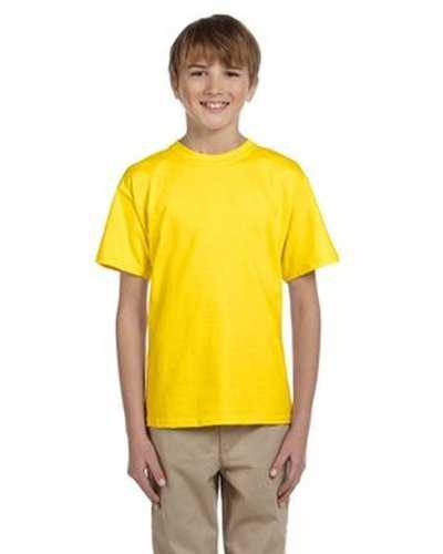 Fruit of the Loom 3931B Youth Hd Cotton T-Shirt - Yellow - HIT a Double