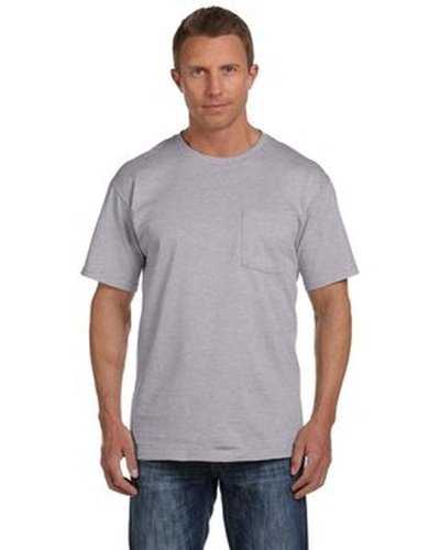 Fruit of the Loom 3931P Adult Hd Cotton Pocket T-Shirt - Athletic Heather - HIT a Double