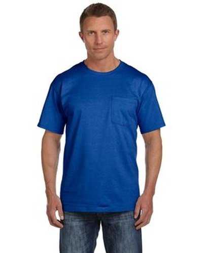 Fruit of the Loom 3931P Adult Hd Cotton Pocket T-Shirt - Royal - HIT a Double
