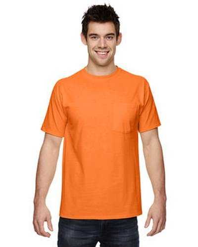 Fruit of the Loom 3931P Adult Hd Cotton Pocket T-Shirt - Safety Orange - HIT a Double