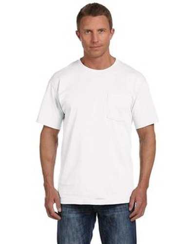 Fruit of the Loom 3931P Adult Hd Cotton Pocket T-Shirt - White - HIT a Double