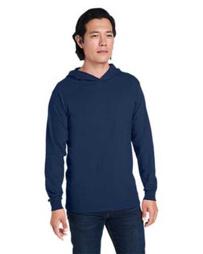 Fruit of the Loom 4930LSH Men's Hd Cotton Jersey Hooded T-Shirt - J Navy - HIT a Double