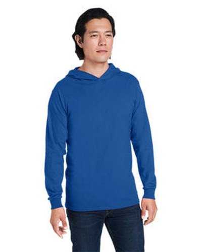 Fruit of the Loom 4930LSH Men&#39;s Hd Cotton Jersey Hooded T-Shirt - Royal - HIT a Double