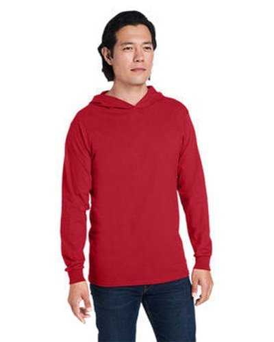 Fruit of the Loom 4930LSH Men&#39;s Hd Cotton Jersey Hooded T-Shirt - True Red - HIT a Double