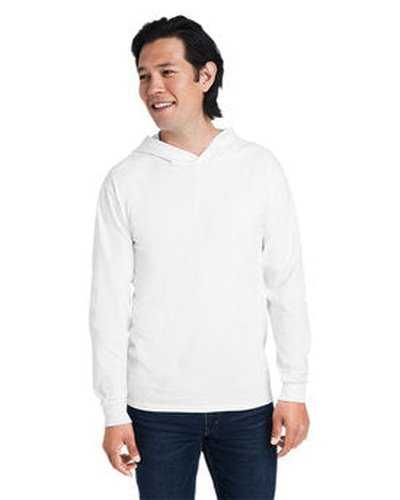 Fruit of the Loom 4930LSH Men&#39;s Hd Cotton Jersey Hooded T-Shirt - White - HIT a Double