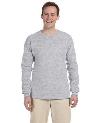 Fruit of the Loom 4930 Adult Hd Cotton Long-Sleeve T-Shirt - Athletic Heather - HIT a Double