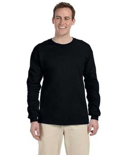 Fruit of the Loom 4930 Adult Hd Cotton Long-Sleeve T-Shirt - Black - HIT a Double