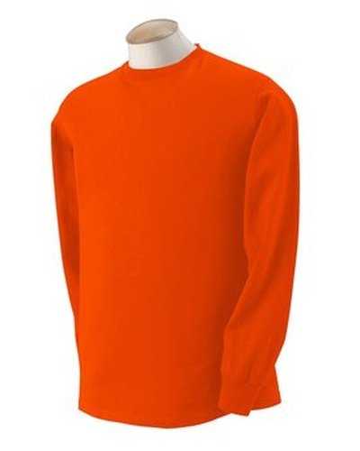Fruit of the Loom 4930 Adult Hd Cotton Long-Sleeve T-Shirt - Burnt Orange - HIT a Double