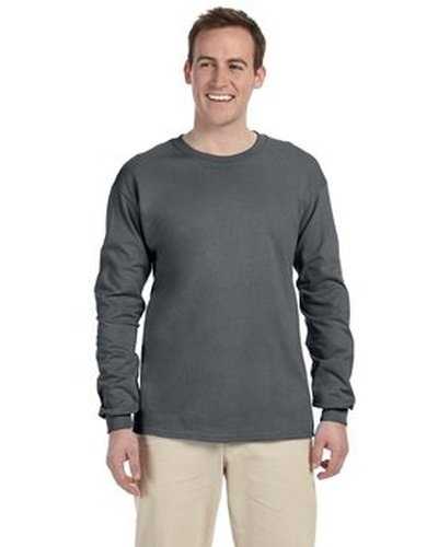 Fruit of the Loom 4930 Adult Hd Cotton Long-Sleeve T-Shirt - Charcoal Gray - HIT a Double