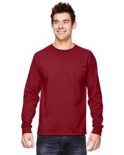 Fruit of the Loom 4930 Adult Hd Cotton Long-Sleeve T-Shirt - Crimson - HIT a Double