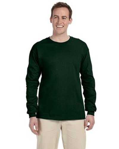 Fruit of the Loom 4930 Adult Hd Cotton Long-Sleeve T-Shirt - Forest Green - HIT a Double